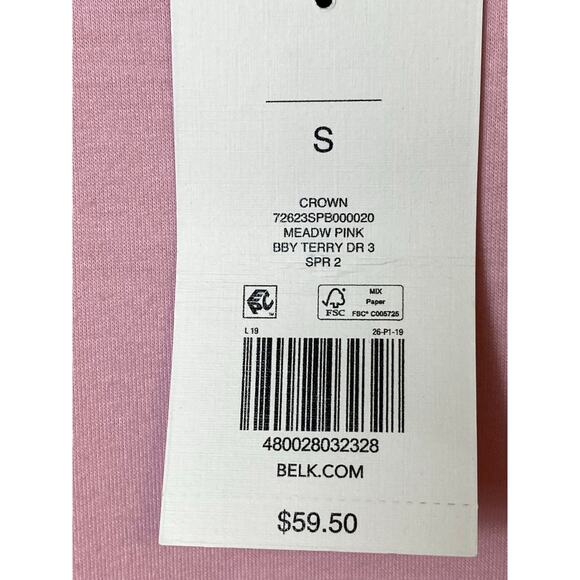 Crown & Ivy Women's Meadow Pink Tiered Ruffle Terry Jersey Dress Size Small - Picture 4 of 8